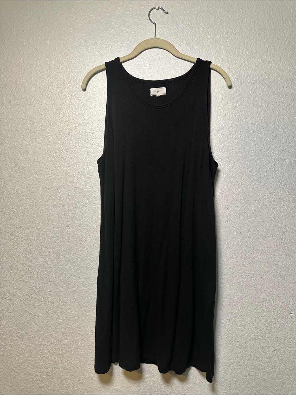 Lou & Grey // Womens M Black Tank Midi Dress Sleeveless A-line Minimalist